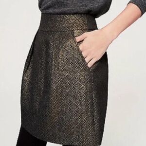 Loft Black Metallic Skirt